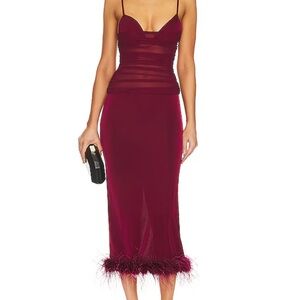 NBD Revolve Rhiannon Midi Dress in Oxblood Red